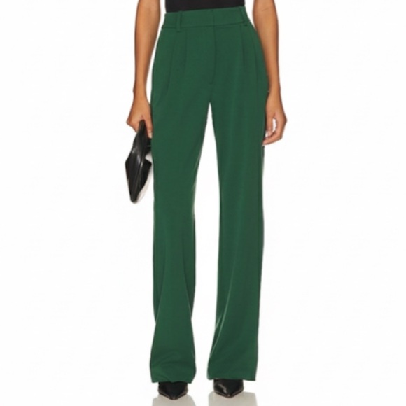Favorite Daughter The Favorite Pant Wide Leg High Waist Pant Evergreen Size 10 - Picture 2 of 9